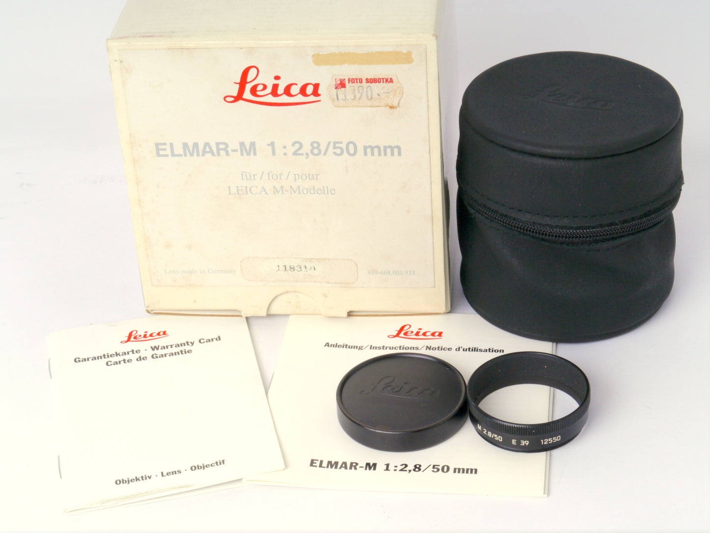 Leica Elmar M 2,8/50 mm schwarz E39 Objektiv Art. 11823 – sehr guter Zustand