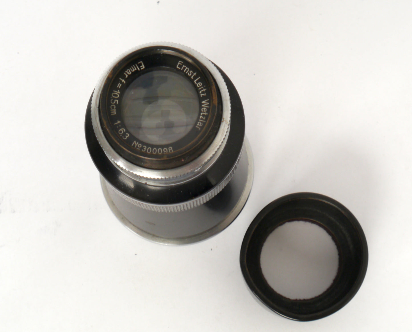 Leica Elmar M39  Schraubgewinde 6,3/ 105 mm „Berg Elmar“ Black/Chrom ELZEN-CHROM – guter Zustand