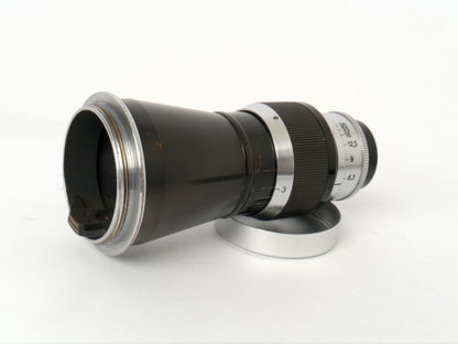 Leica Elmar M39  Schraubgewinde 6,3/ 105 mm „Berg Elmar“ Black/Chrom ELZEN-CHROM – guter Zustand