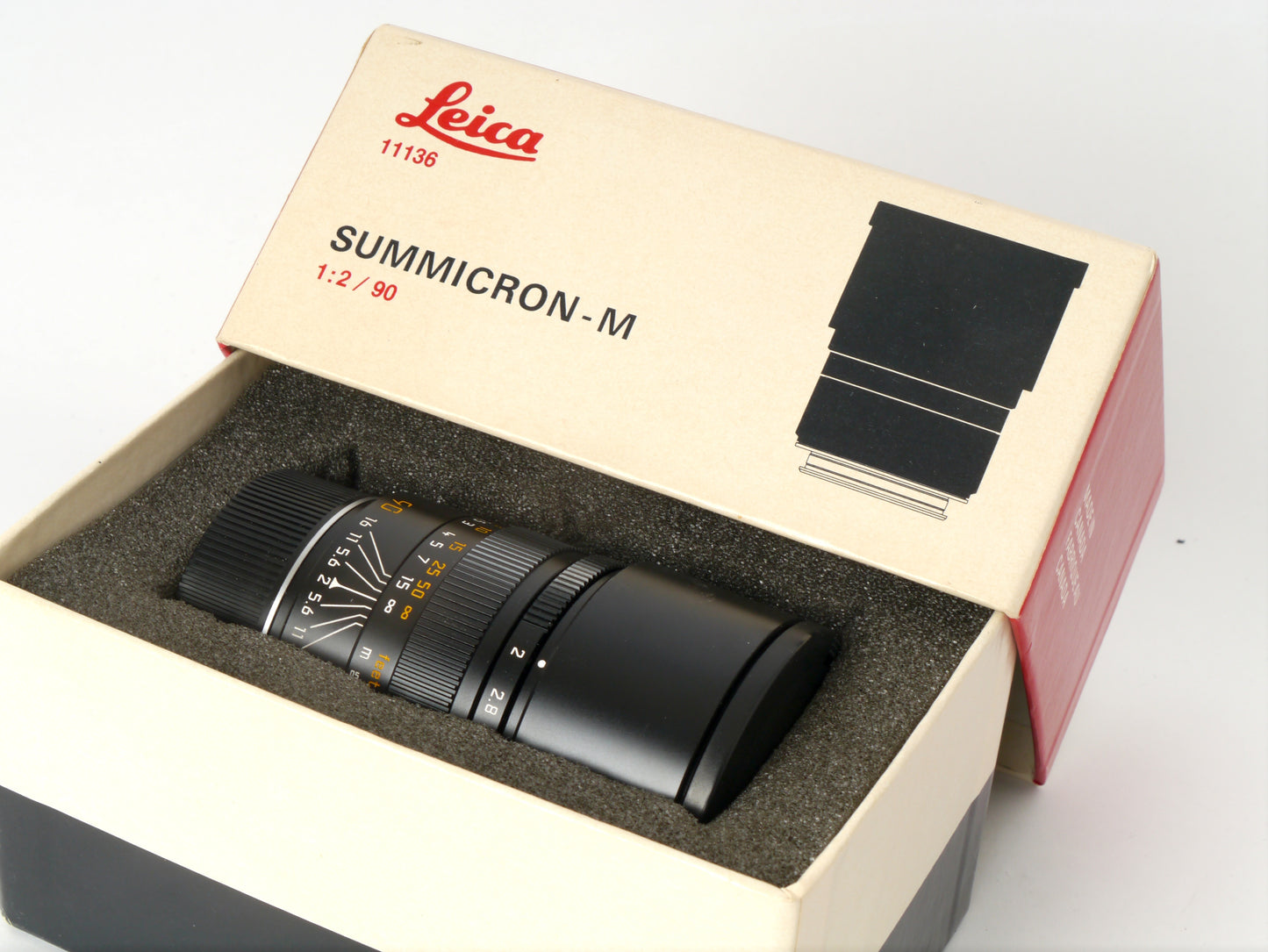Leica Summicron-M 2/90 mm E55 schwarz Objektiv Art. 11136 – sehr guter Zustand