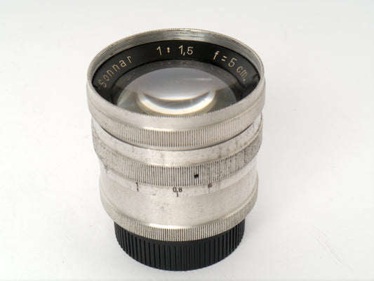 Zeiss Jena Sonnar 1,5/5 cm chrom Objektiv mit M39 Anschluss – gebrauchter Zustand