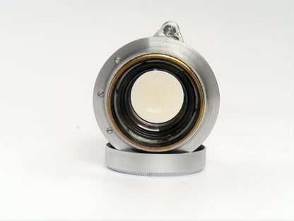 Leica Summicron M39 2/50 mm Art. SOOIC „Radioactive Thorium Glass“ – guter Zustand, mit orginal Leica Sonnenblende