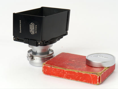Leica Summicron M39 2/50 mm Art. SOOIC „Radioactive Thorium Glass“ – guter Zustand, mit orginal Leica Sonnenblende