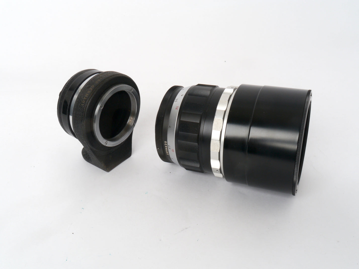 Leica Telyt M39 4/200 mm Objektiv Art. 11063 mit Visoflex-Ring OUBIO, Art. 11063 – sehr guter Zustand