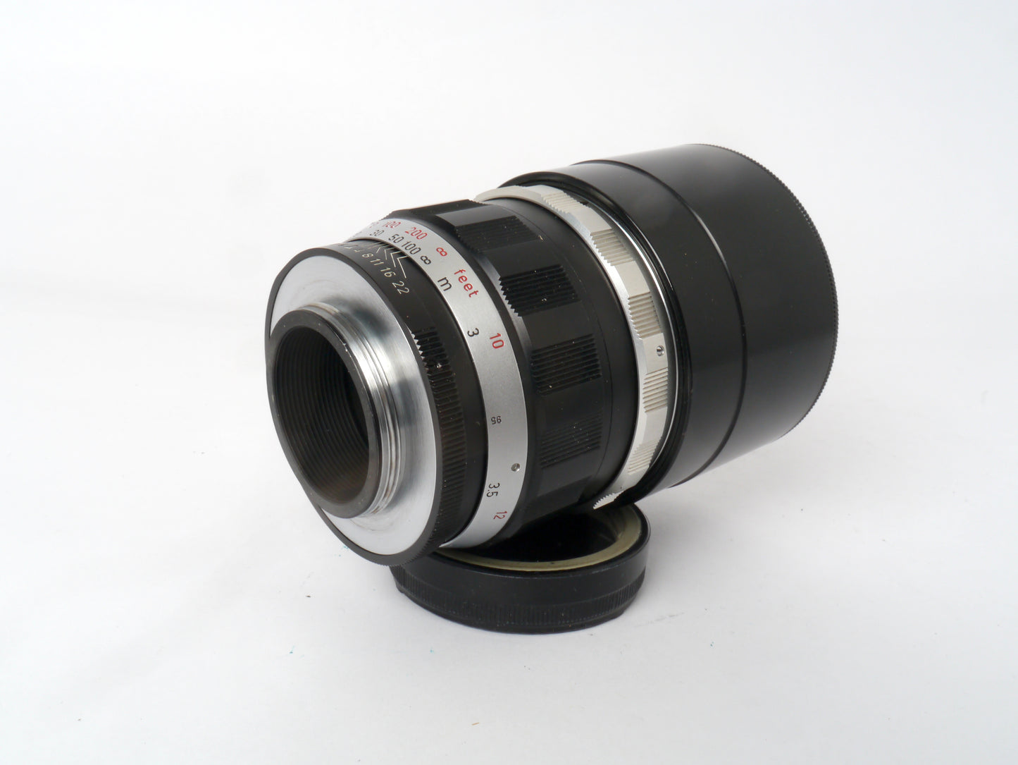 Leica Telyt M39 4/200 mm Objektiv Art. 11063 mit Visoflex-Ring OUBIO, Art. 11063 – sehr guter Zustand