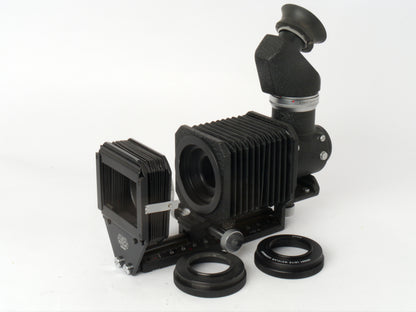 Leica Visoflex I Spiegelkasten Art. PLOOT mit 45° 4× Lupe Art. PEGOO, original Doppeldrahtauslöser– sehr guter Zustand