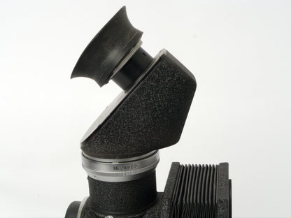 Leica Visoflex I Spiegelkasten Art. PLOOT mit 45° 4× Lupe Art. PEGOO, original Doppeldrahtauslöser– sehr guter Zustand