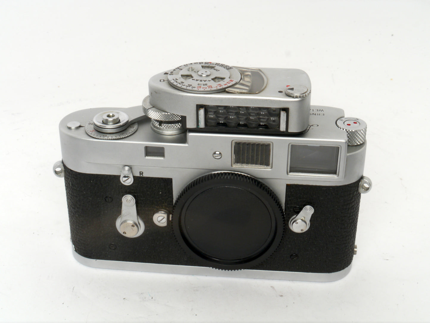 Leica M2 Gehäuse chrom 2. Ausführung “lever rewind” mit Leicameter MC – guter Zustand