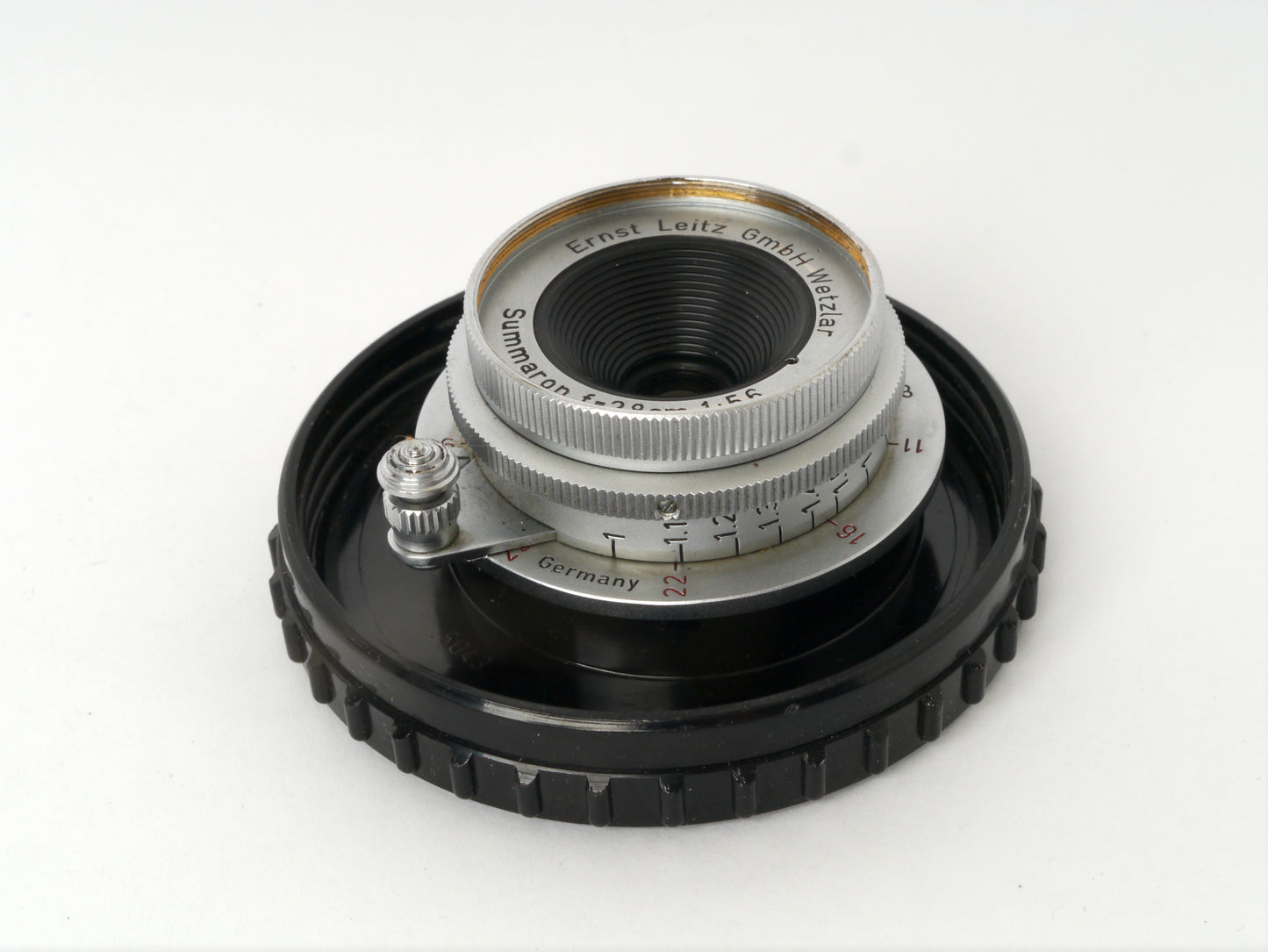 Leica Summaron M 39 Gewinde 5,6/28 mm chrom Art. SNOOX - mit seltener Sonnenblende Art. SGOOGZ guter Zustand