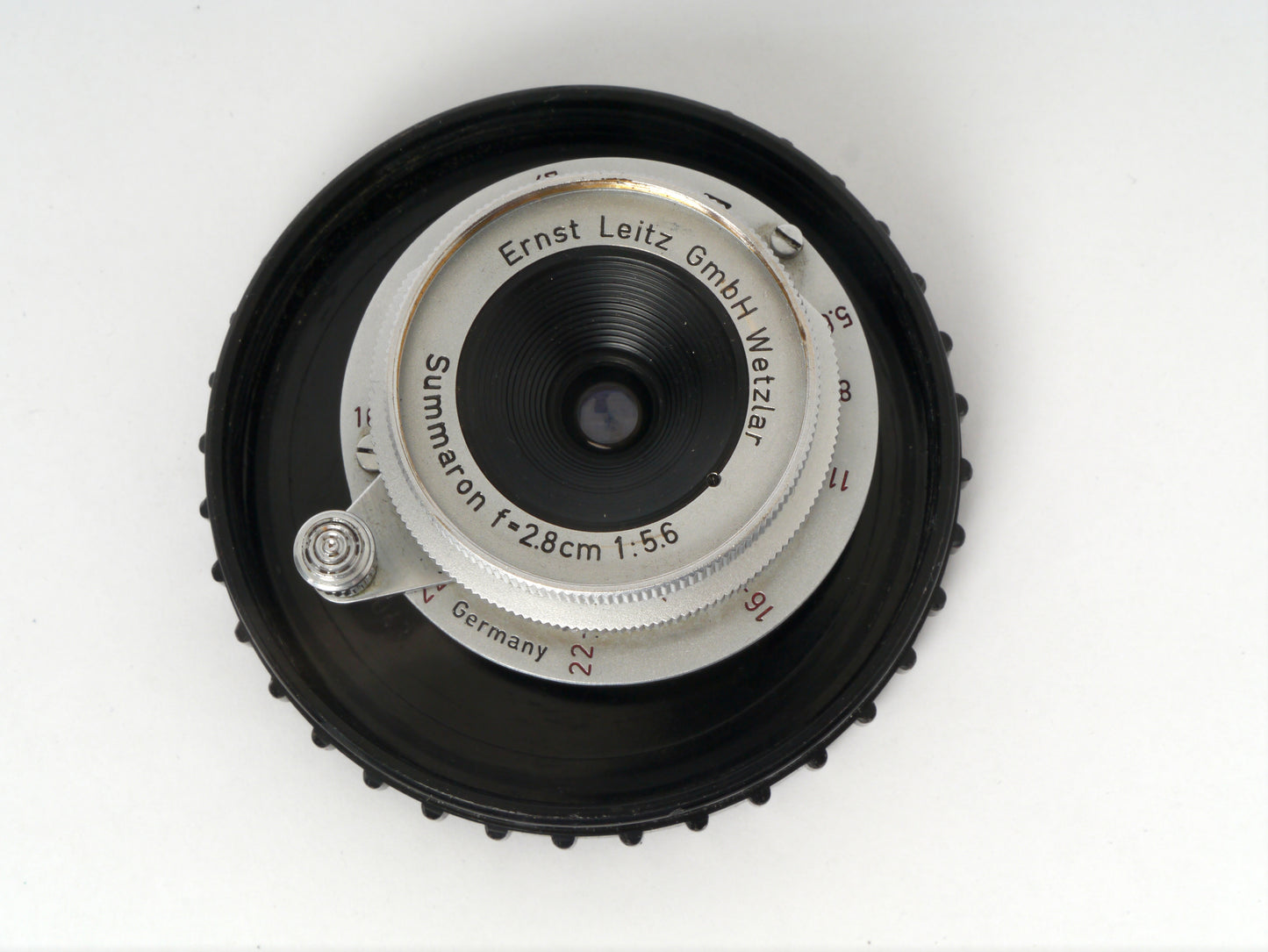 Leica Summaron M 39 Gewinde 5,6/28 mm chrom Art. SNOOX - mit seltener Sonnenblende Art. SGOOGZ guter Zustand