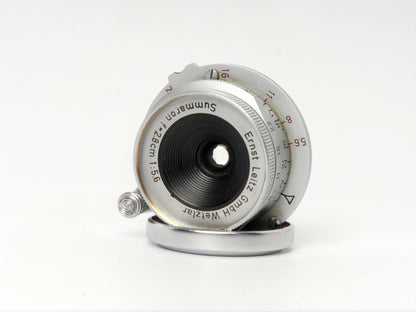 Leica Summaron M 39 Gewinde 5,6/28 mm chrom Art. SNOOX - mit seltener Sonnenblende Art. SGOOGZ guter Zustand