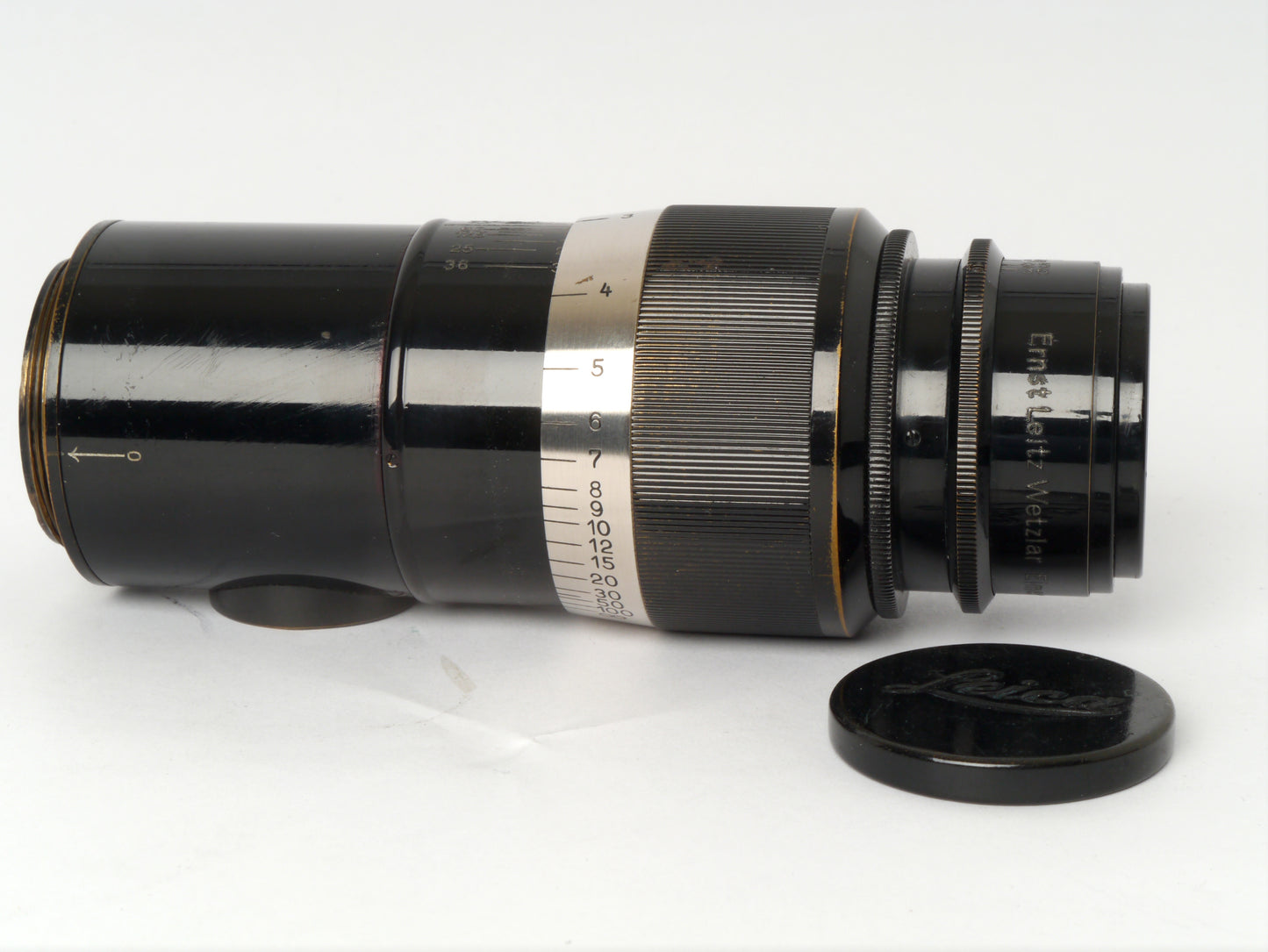 Leica Elmar M 39 Gewinde 4,5/ 135 mm nickel– Rarität, außergewöhnlich guter Zustand