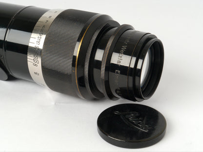 Leica Elmar M 39 Gewinde 4,5/ 135 mm nickel– Rarität, außergewöhnlich guter Zustand