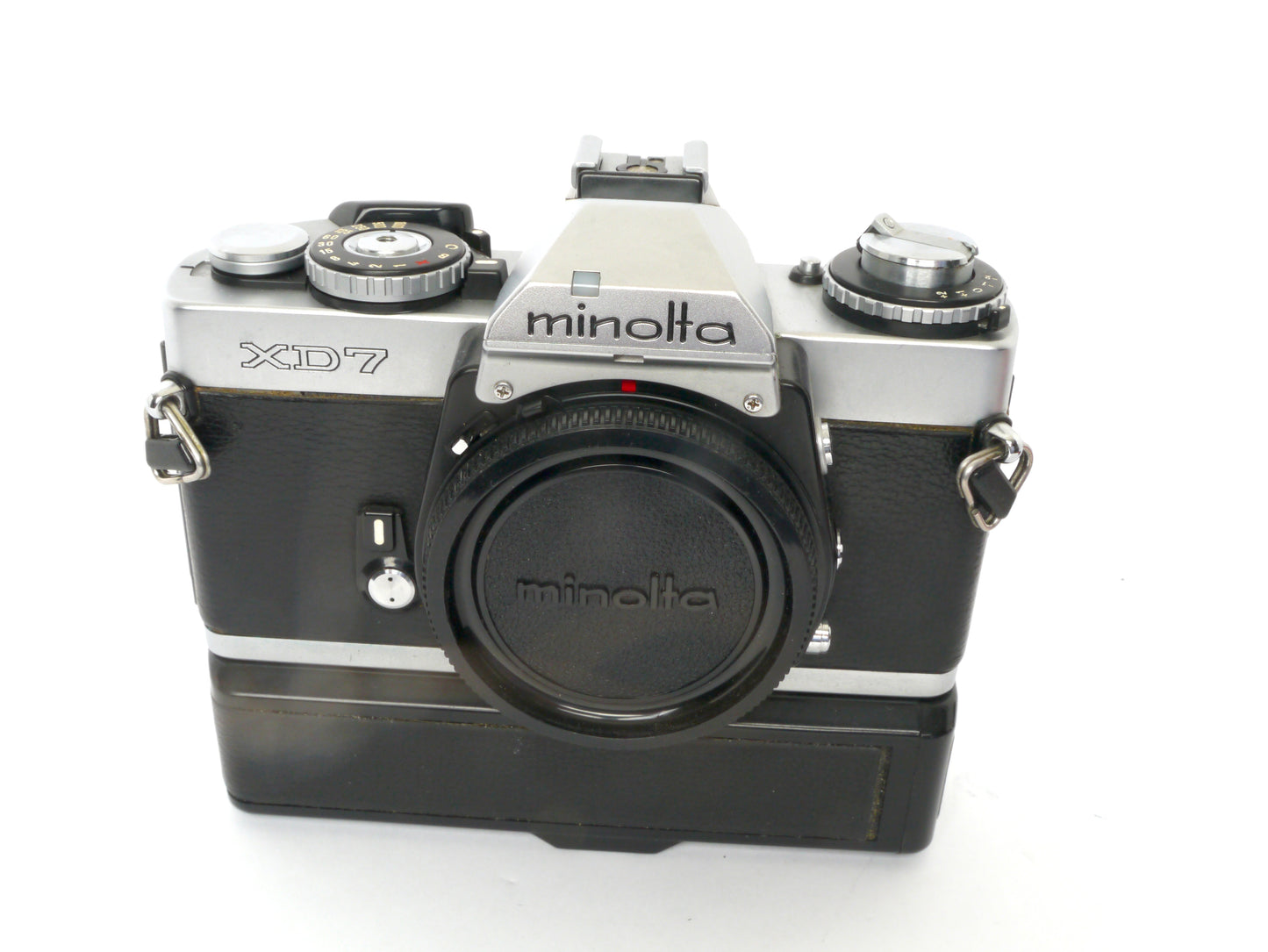 Minolta XD-7 Gehäuse chrom mit XD Winder – guter Zustand