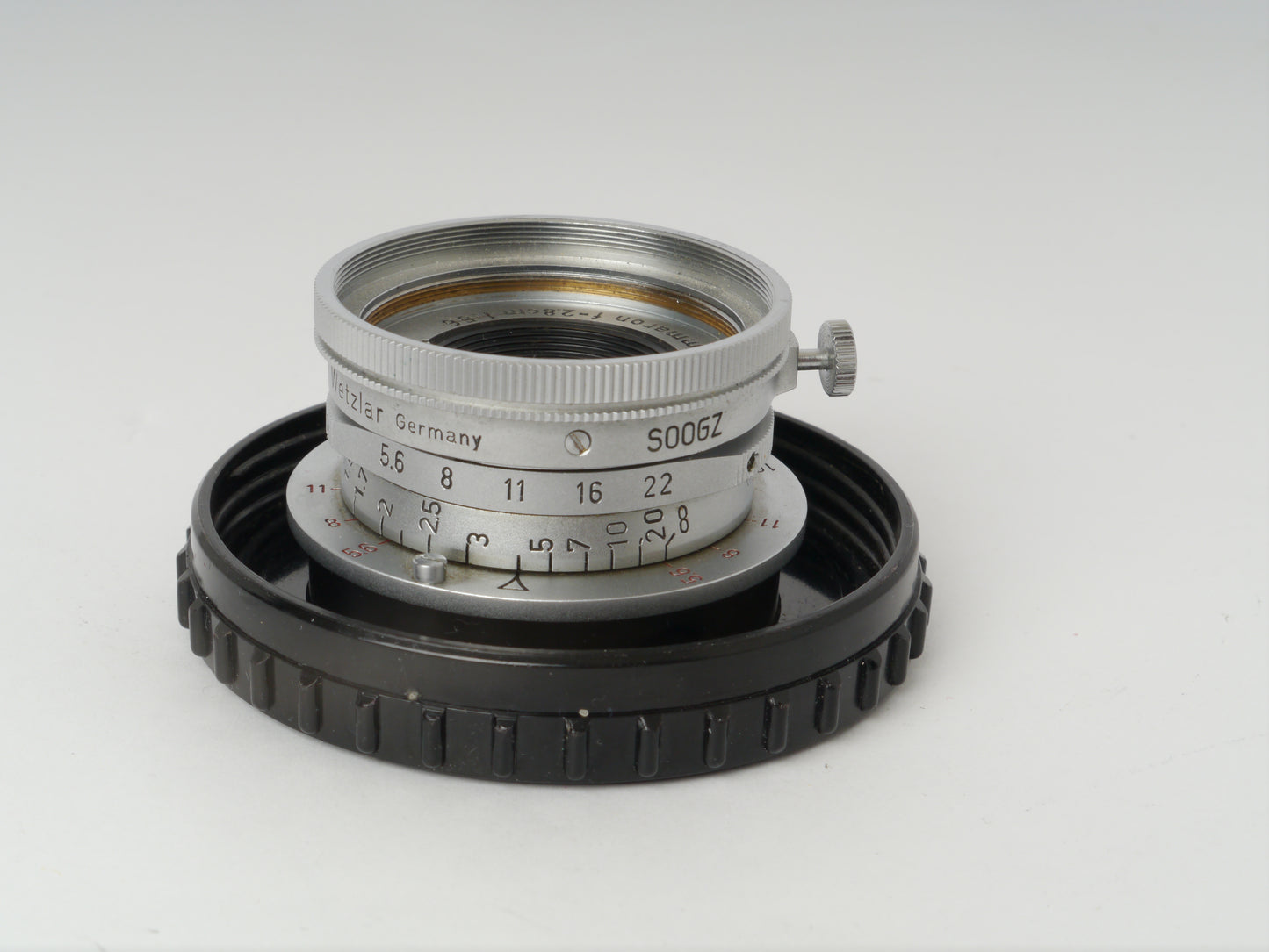 Leica Summaron M 39 Gewinde 5,6/28 mm chrom Art. SNOOX - mit seltener Sonnenblende Art. SGOOGZ guter Zustand