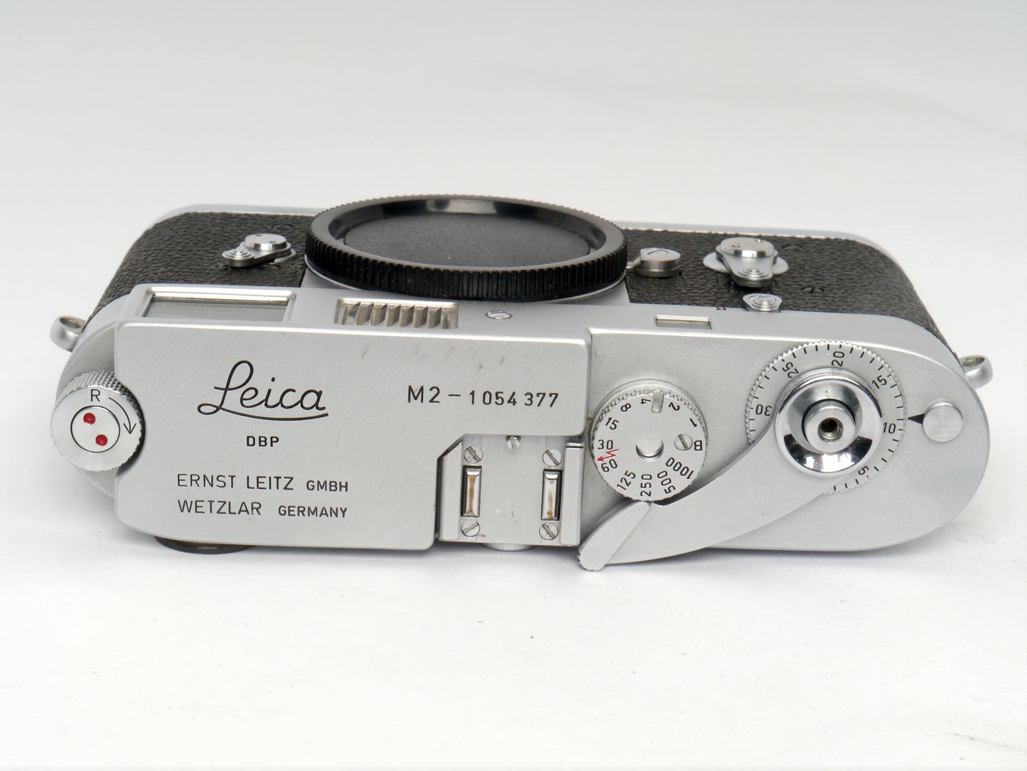 Leica M2 Gehäuse chrom 2. Ausführung “lever rewind” mit Leicameter MC – guter Zustand