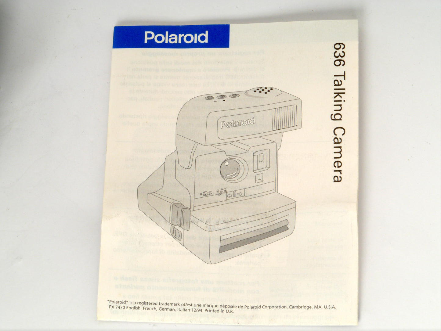 Polaroid 636 Talking Camera Rarität – sehr guter Zustand