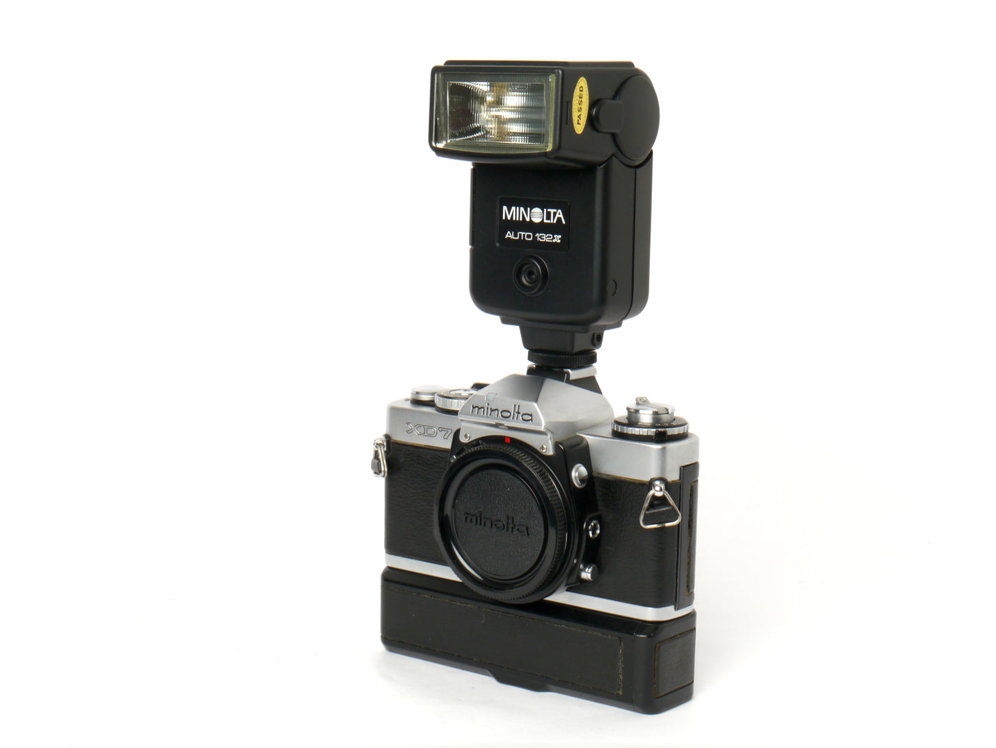 Minolta XD-7 Gehäuse chrom mit XD Winder – guter Zustand