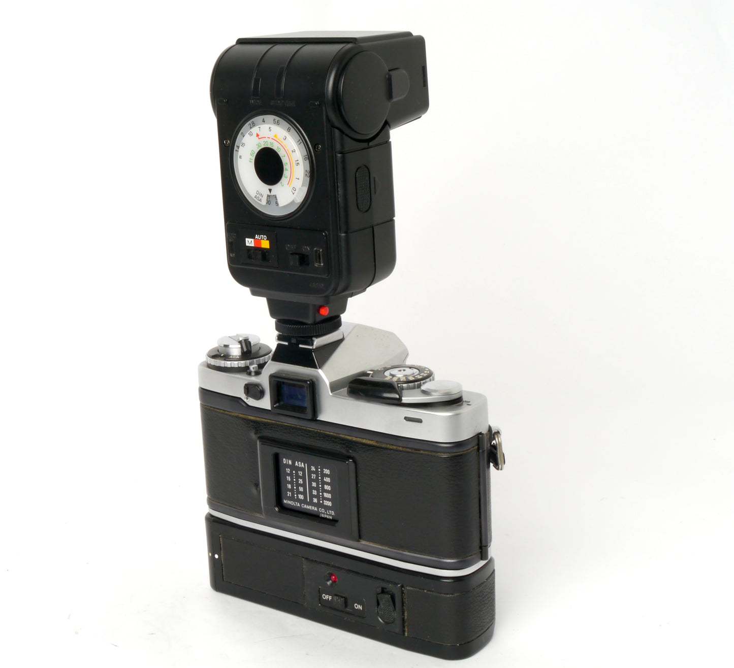 Minolta XD-7 Gehäuse chrom mit XD Winder – guter Zustand