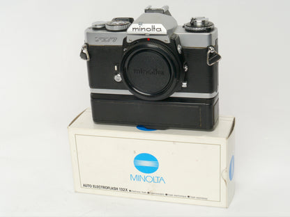 Minolta XD-7 Gehäuse chrom mit XD Winder – guter Zustand