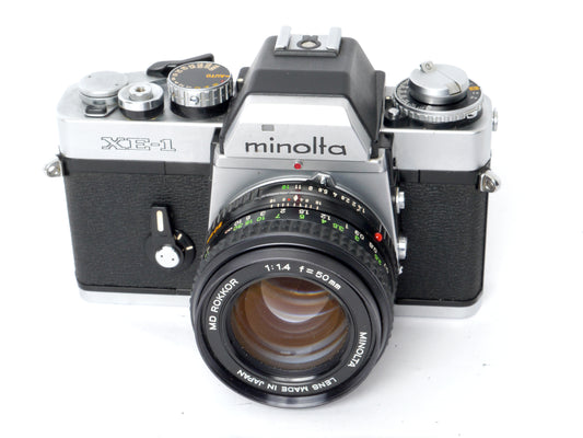 Minolta XE-1 Gehäuse chrom mit MD Rokkor 1,4/ 50mm – guter Zustand
