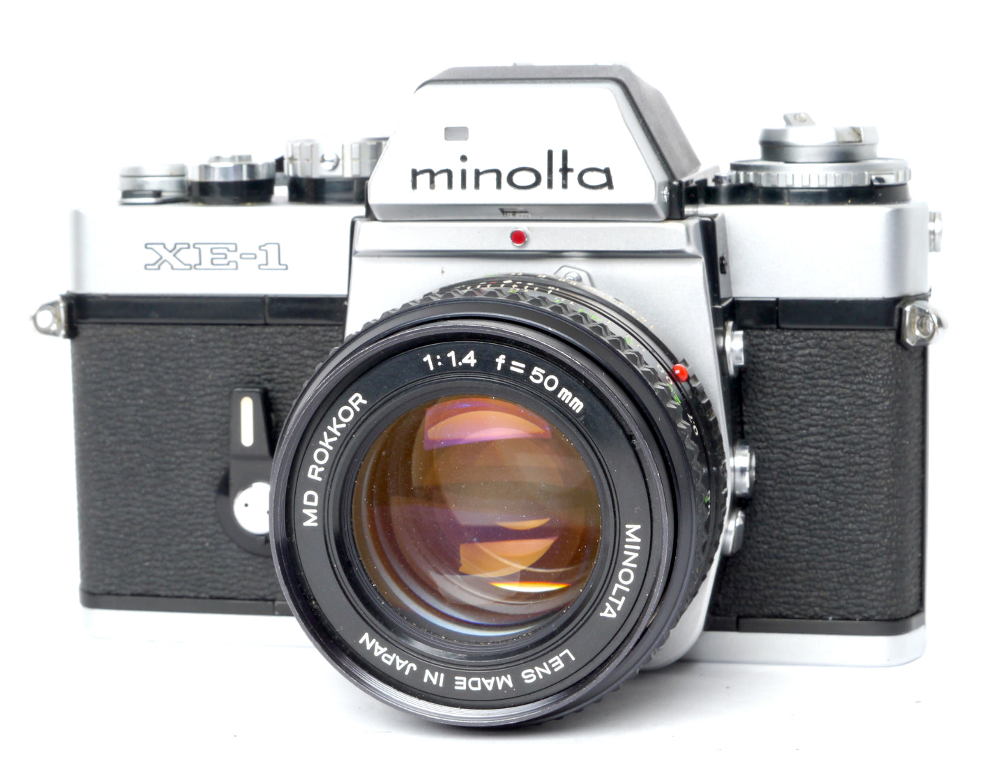 Minolta XE-1 Gehäuse chrom mit MD Rokkor 1,4/ 50mm – guter Zustand