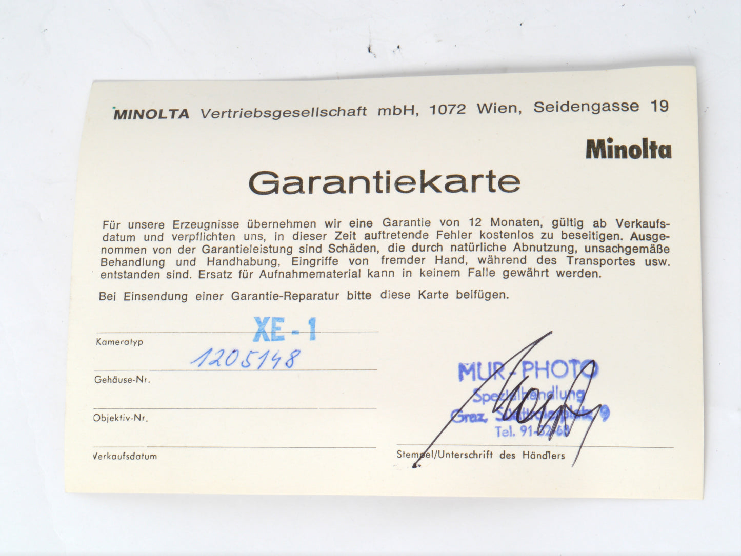 Minolta XE-1 Gehäuse chrom mit MD Rokkor 1,4/ 50mm – guter Zustand