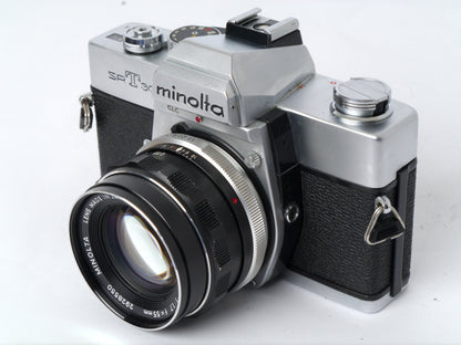 Minolta SRT 303 b Gehäuse chrom mit MC Rokkor-PF 1,7/ 55mm – guter Zustand