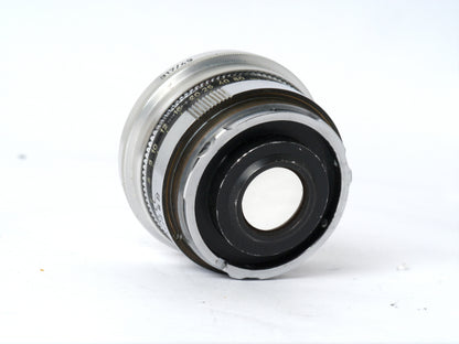 Voigtländer Prominent Gehäuse Art. 124/ mit Ultron 2/ 50mm, Telomar 5,5/ 100mm, Skoparon 3,5/ 35mm, Spiegelreflexeinheit mit 2 Sucherlupen – sehr gut