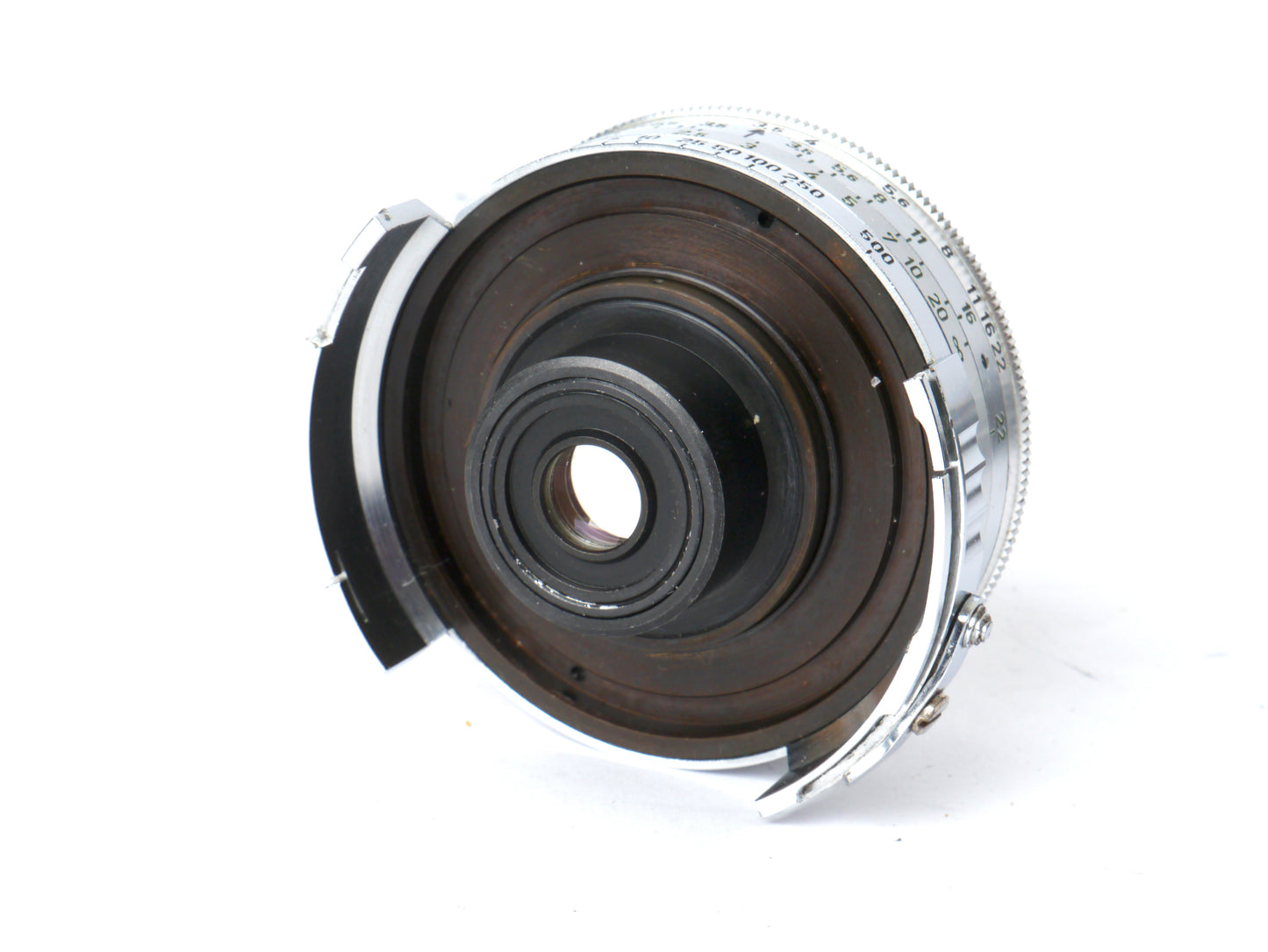 Voigtländer Prominent Gehäuse Art. 124/ mit Ultron 2/ 50mm, Telomar 5,5/ 100mm, Skoparon 3,5/ 35mm, Spiegelreflexeinheit mit 2 Sucherlupen – sehr gut