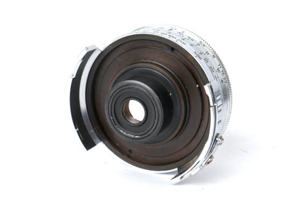 Voigtländer Prominent Gehäuse Art. 124/ mit Ultron 2/ 50mm, Telomar 5,5/ 100mm, Skoparon 3,5/ 35mm, Spiegelreflexeinheit mit 2 Sucherlupen – sehr gut