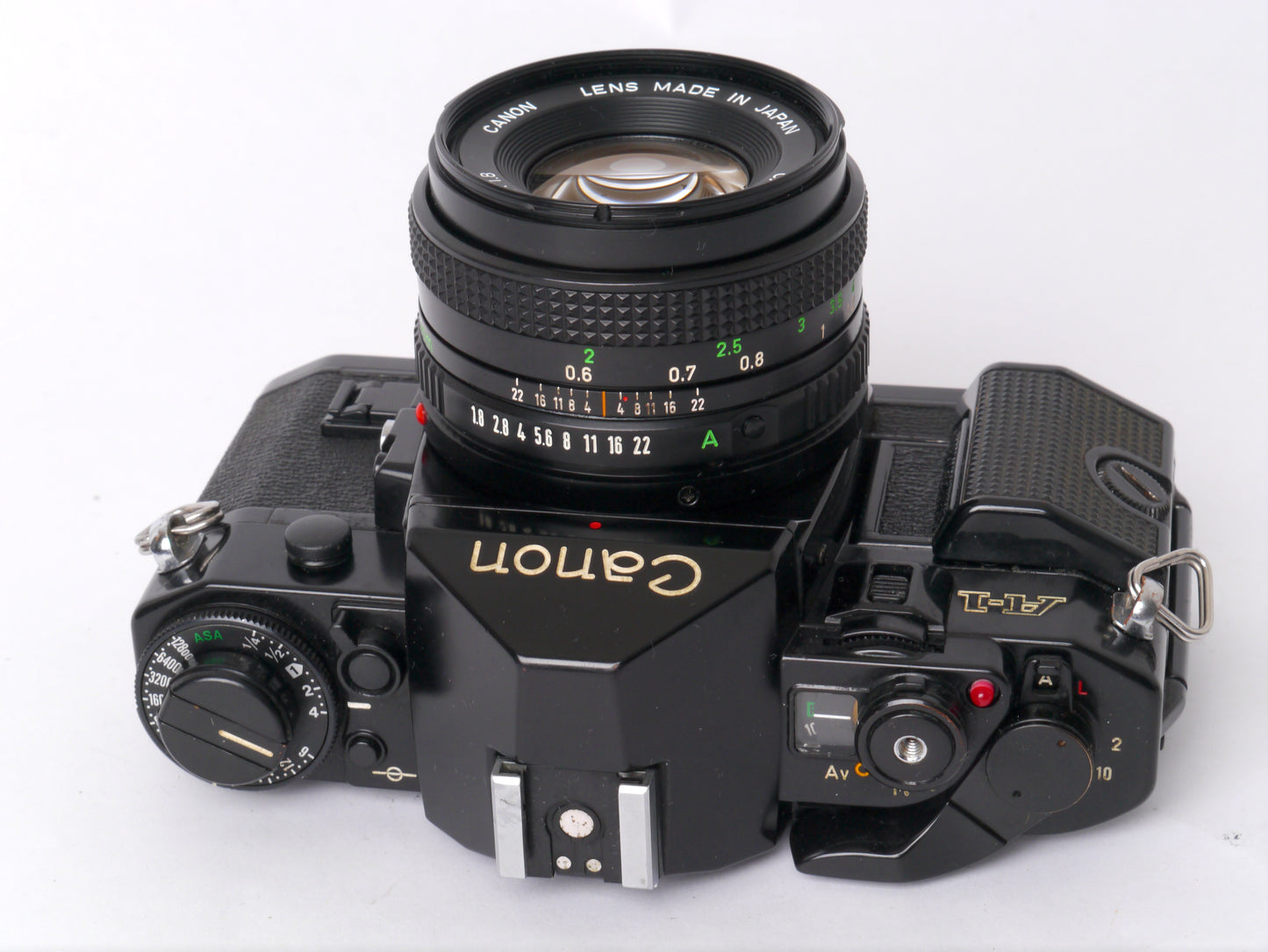 Canon A-1 Gehäuse mit FD 1,8/50mm – gut