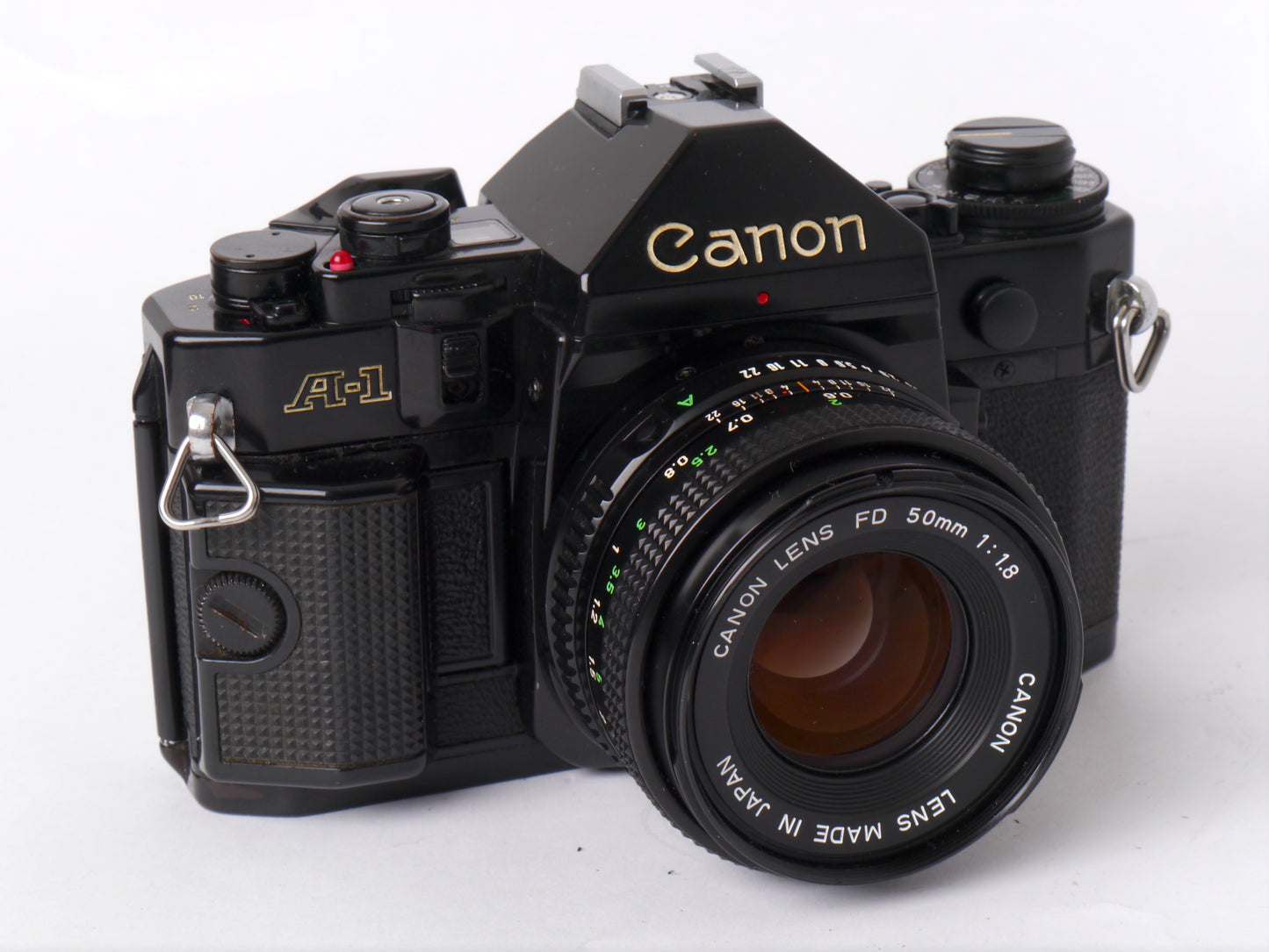 Canon A-1 Gehäuse mit FD 1,8/50mm – gut