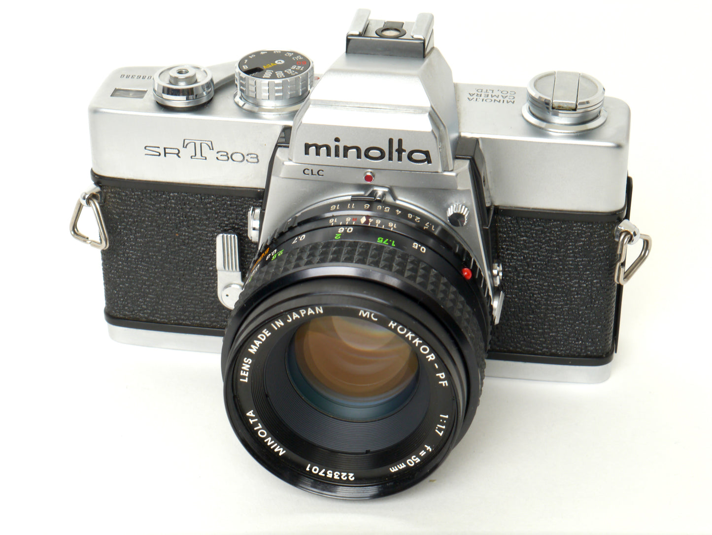 Minolta SR-T 303 Gehäuse Silber mit MC 1,7/50mm – sehr gut