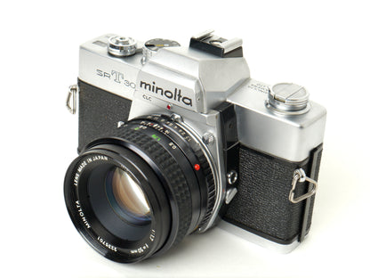 Minolta SR-T 303 Gehäuse Silber mit MC 1,7/50mm – sehr gut