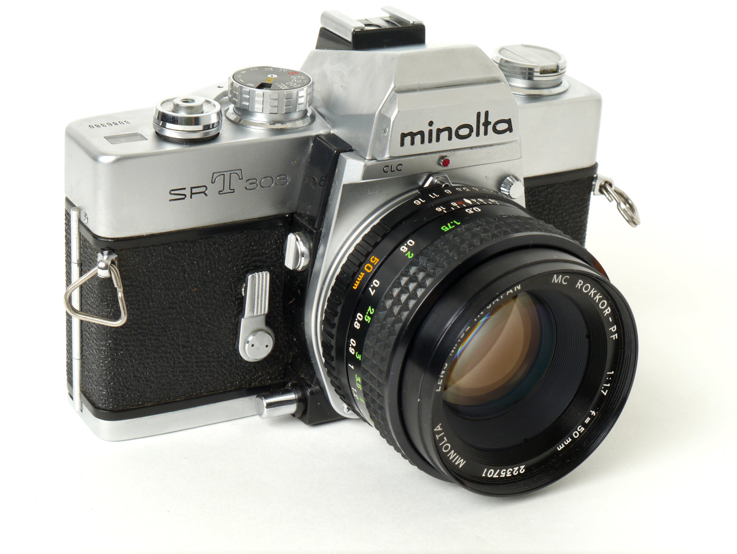 Minolta SR-T 303 Gehäuse Silber mit MC 1,7/50mm – sehr gut