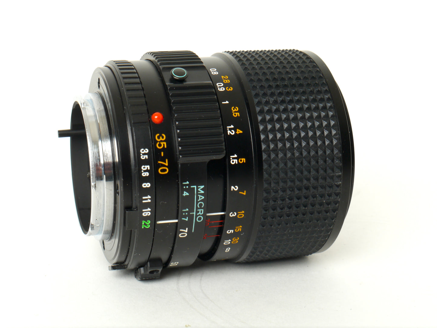 Minolta XD-7 Gehäuse Silber mit MD 3,5/35-70mm und Datenrückwand D – gut