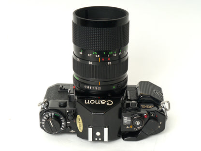 Canon A1 Gehäuse mit Canon FD 4/35-70mm – guter Zustand