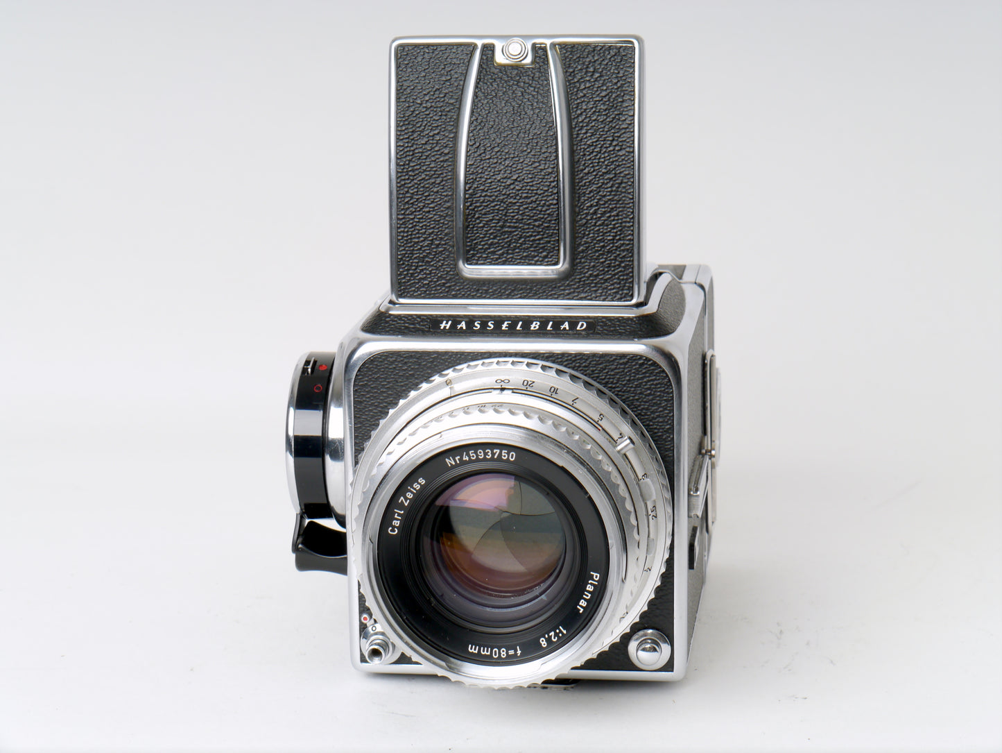 Hasselblad 500 C +Planar C2,8/ 80mm, LS und A 12 Magazin, Chrome Set – neuwertig