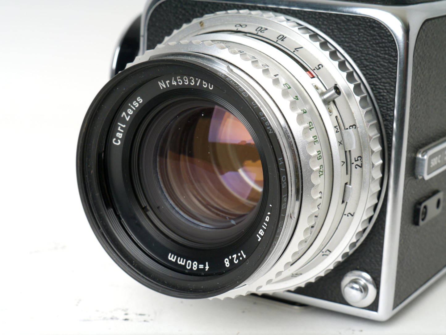 Hasselblad 500 C +Planar C2,8/ 80mm, LS und A 12 Magazin, Chrome Set – neuwertig