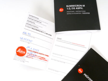 Leica Summicron M 2/35mm Schwarz Art. 11673 – sehr guter Zustand