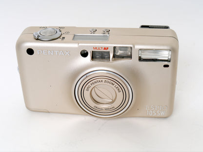 Pentax Espio 105 SW, Silber – Sehr guter Zustand mit original Zubehör
