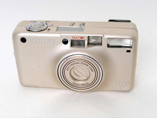 Pentax Espio 105 SW, Silber – Sehr guter Zustand mit original Zubehör