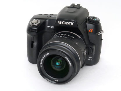 Sony Alpha 450 Gehäuse mit Sony DT 3,5-5,6/18-55mm SAM Objektiv – Neuwertig