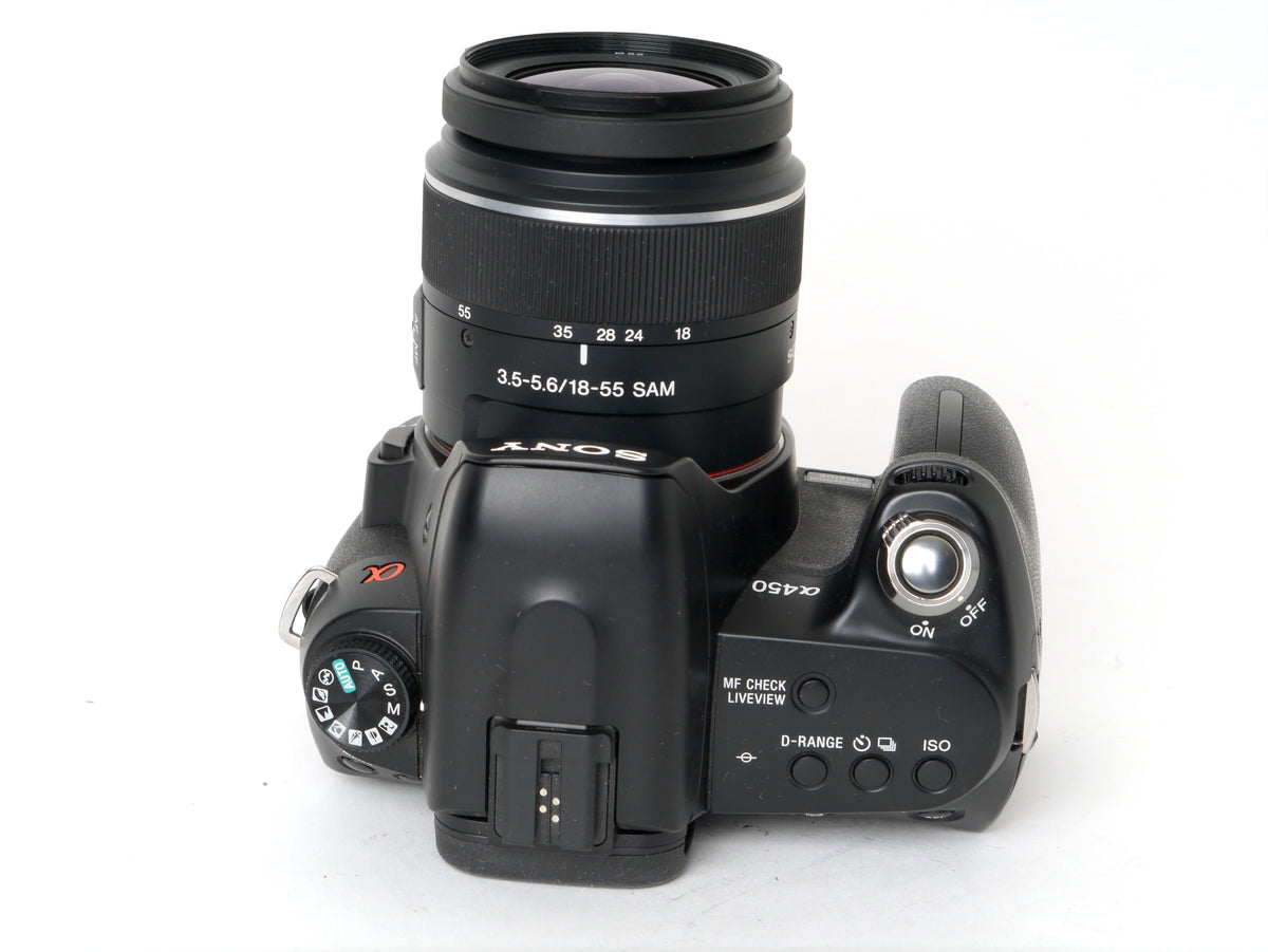 Sony Alpha 450 Gehäuse mit Sony DT 3,5-5,6/18-55mm SAM Objektiv – Neuwertig