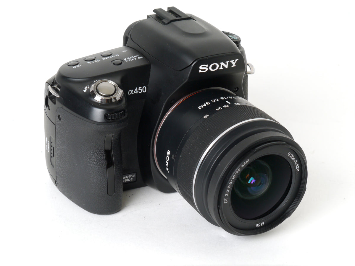 Sony Alpha 450 Gehäuse mit Sony DT 3,5-5,6/18-55mm SAM Objektiv – Neuwertig