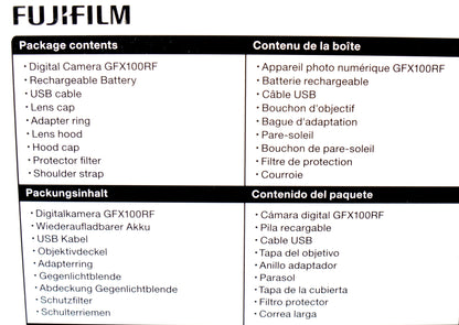 Fujifilm GFX100RF Digitalkamera, Schwarz – Neuwertig mit 544 Auslösungen