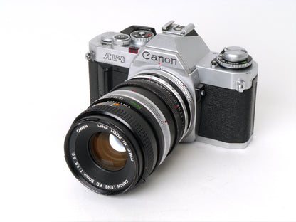 Canon AV-1 Gehäuse Chrom mit FD 1,8/50mm S.C. – Gut