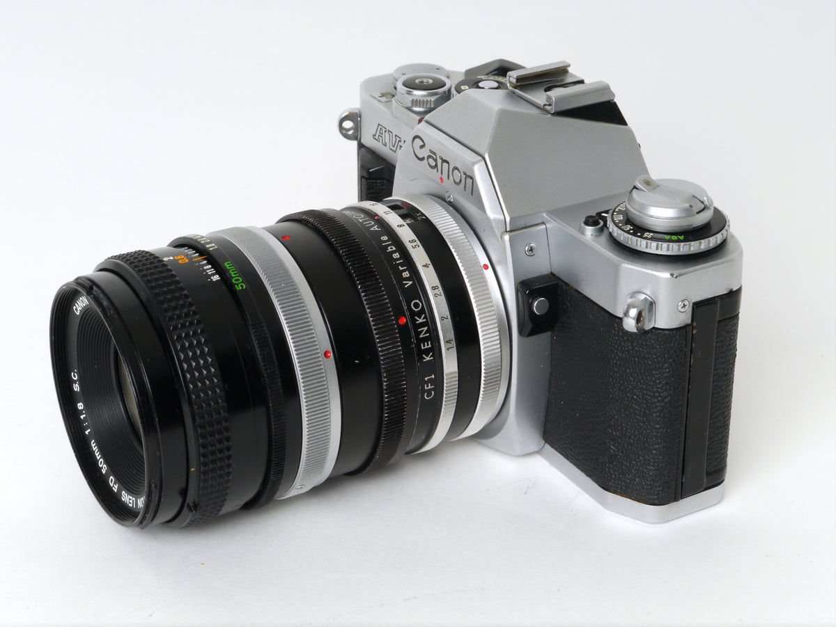 Canon AV-1 Gehäuse Chrom mit FD 1,8/50mm S.C. – Gut