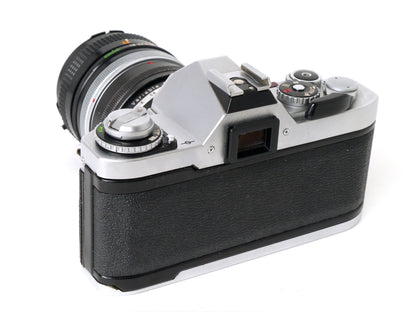 Canon AV-1 Gehäuse Chrom mit FD 1,8/50mm S.C. – Gut